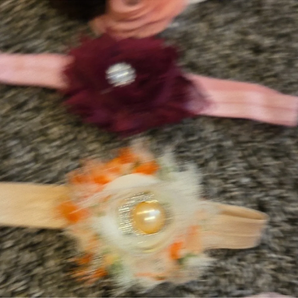 🪷 Baby/Toddler Floral Handcrafted Headband Set - Multicolor
